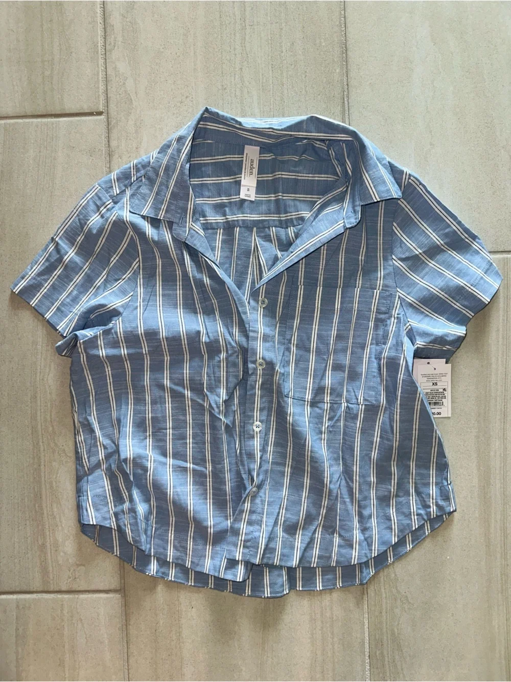 Blue and White Striped sleep Shirt